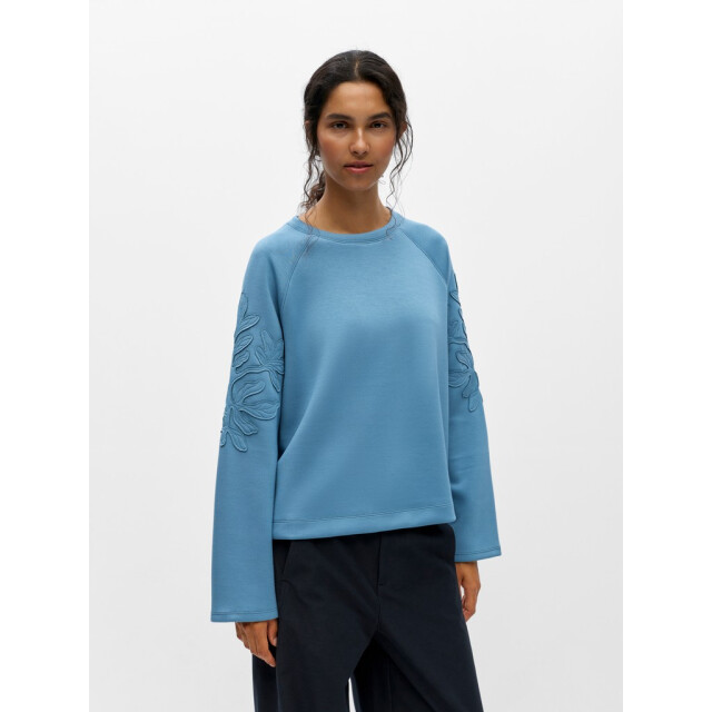 Object objandrea re l/s o-neck emb sweat n 23049290 shadow 06721.211.0031 large
