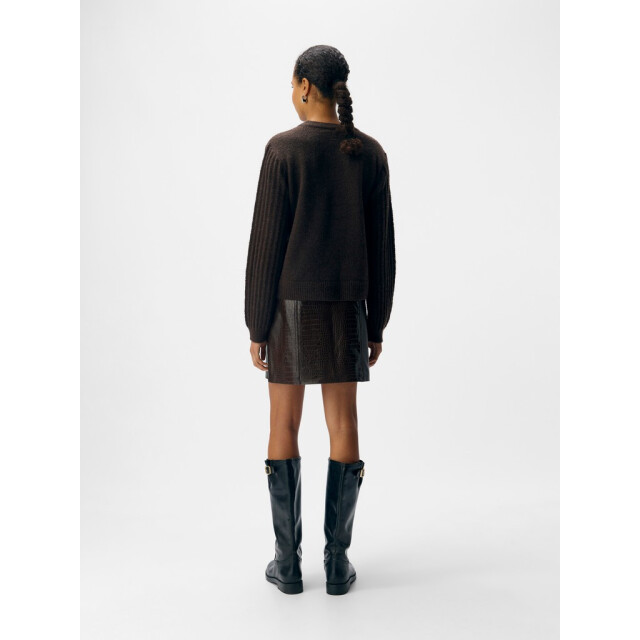 Object objflora re ls knit button cardigan 23046884 seal brown 06741.840.0105 large