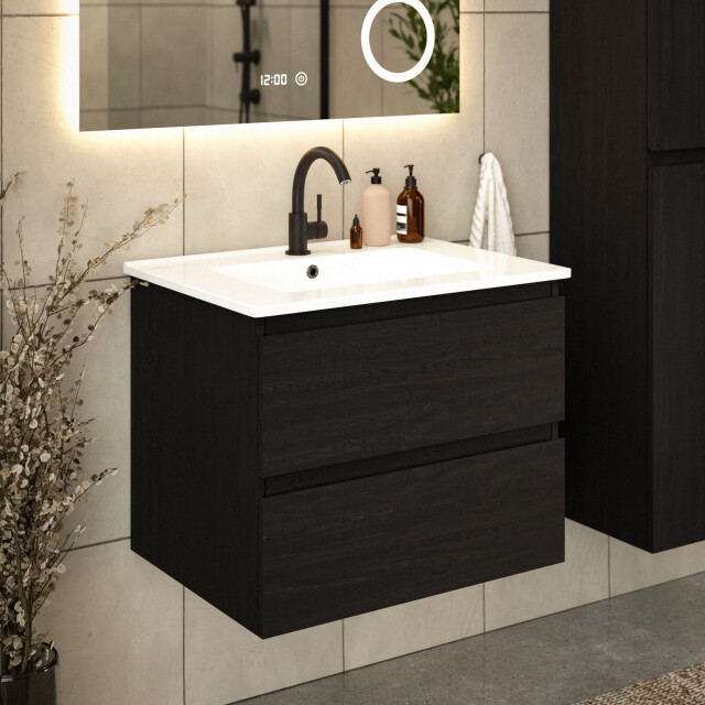 Mirlux Badkamermeubelset fayro 60cm eiken wastafel wit 3627160 large