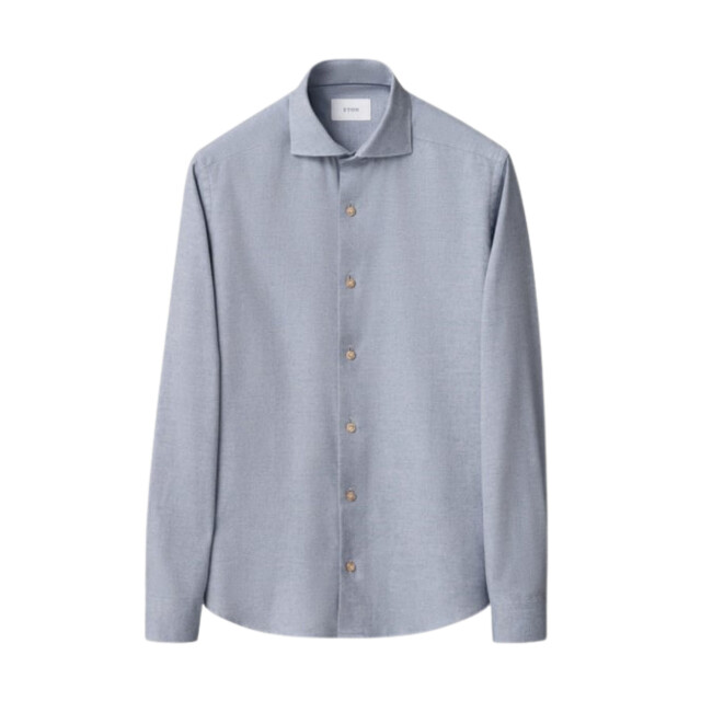 Eton Solid flannel lange mouw overhemden 100015434 100015434 large