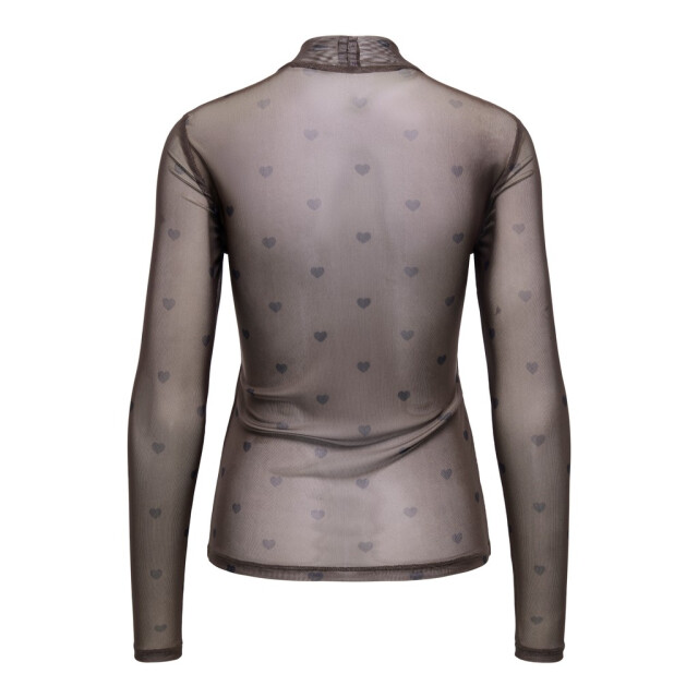 Only onlerica mesh l/s top jrs noos 15141298 coffee bean black heart 06615.882.0013 large