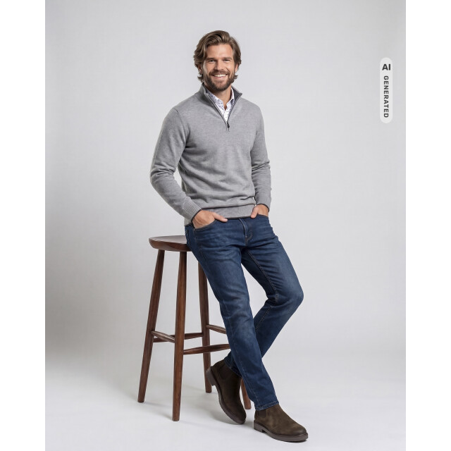 Campbell Schipperstrui mid grey melange 107883-004-L large