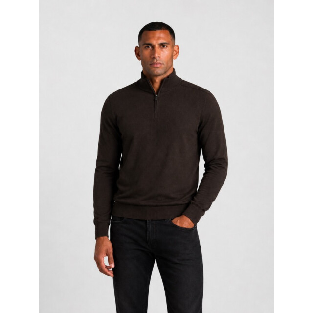 Saint Steve Elwin 50015 burnt coffee half zip trui 50015 Burnt Coffee/ELWIN large