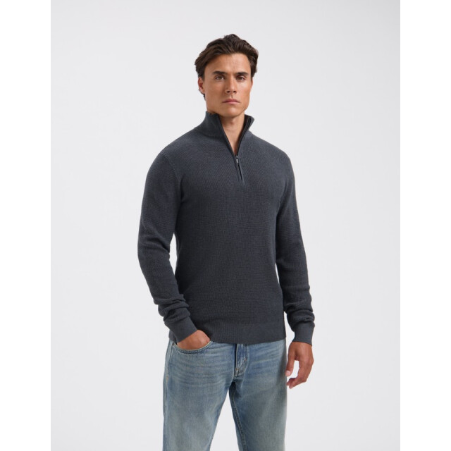Saint Steve Dominic 90021 titanium grey melee half zip trui 90021 Titanium Grey Melee/DOMINIQUE large