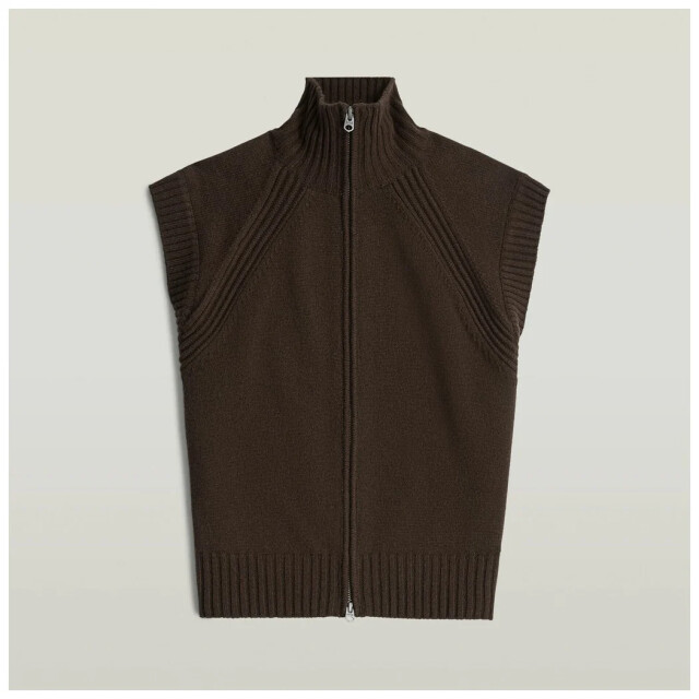 G-Star Heavy moto zip vest knit wmn D30195-D770-D311 large