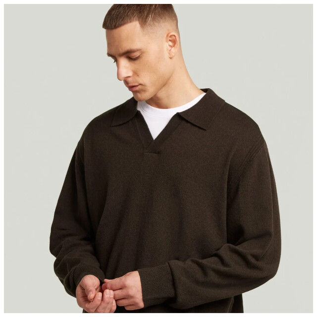 G-Star Wool refined polo collar knit D30769-D770-D311 large