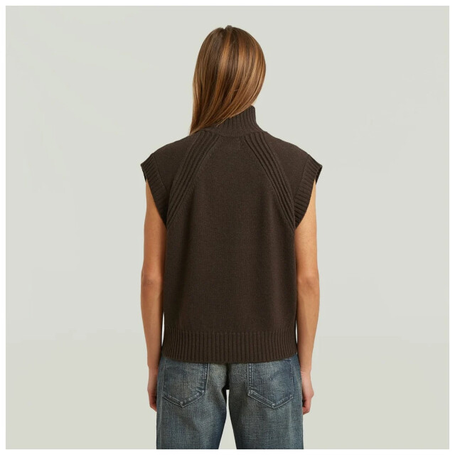 G-Star Heavy moto zip vest knit wmn D30195-D770-D311 large