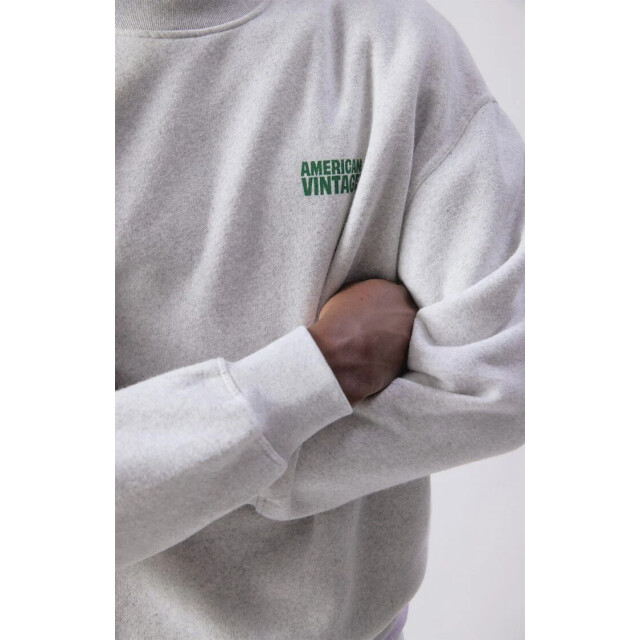 American Vintage Sweat shirt baptown mbap03b heater grey MBAP03B large