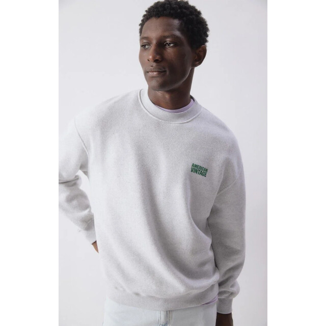 American Vintage Sweat shirt baptown mbap03b heater grey MBAP03B large