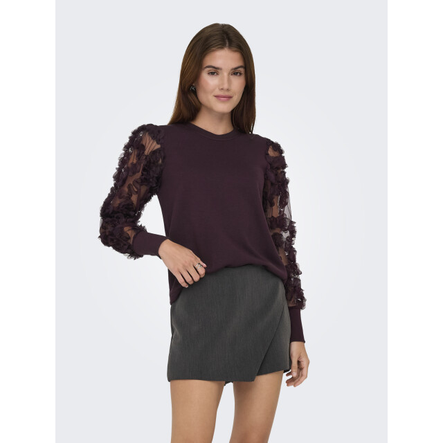 Jacqueline de Yong Fairview sweatshirt met mesh mouwen 15220558 large