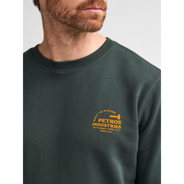 Petrol Industries Industries sweater met borstlogo forest green M-3060-SWR180 large