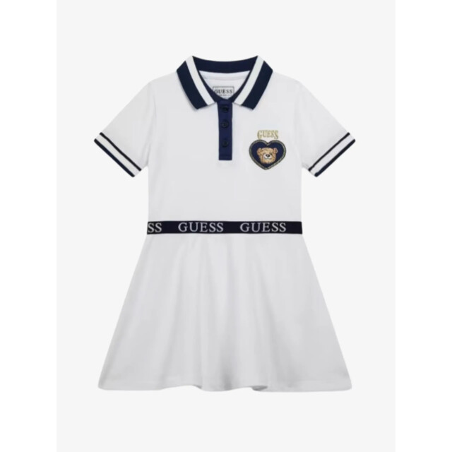Guess Meisjes jurk polo piquet pure wit K6RK14-K7064-G011 large