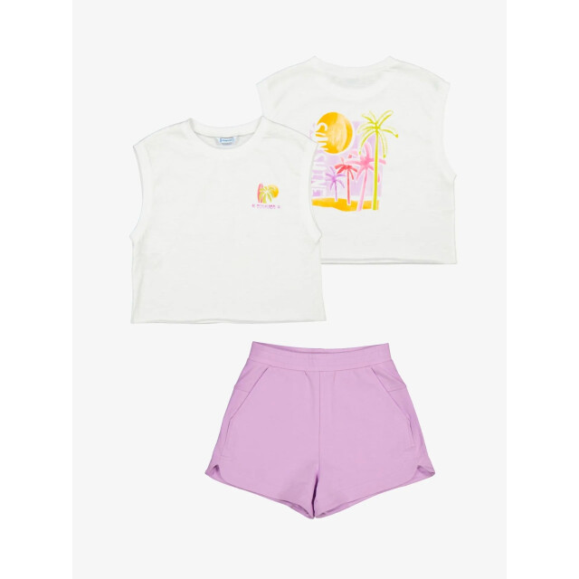 Mayoral Meisjes set top chenille shorts lila 272-60 large