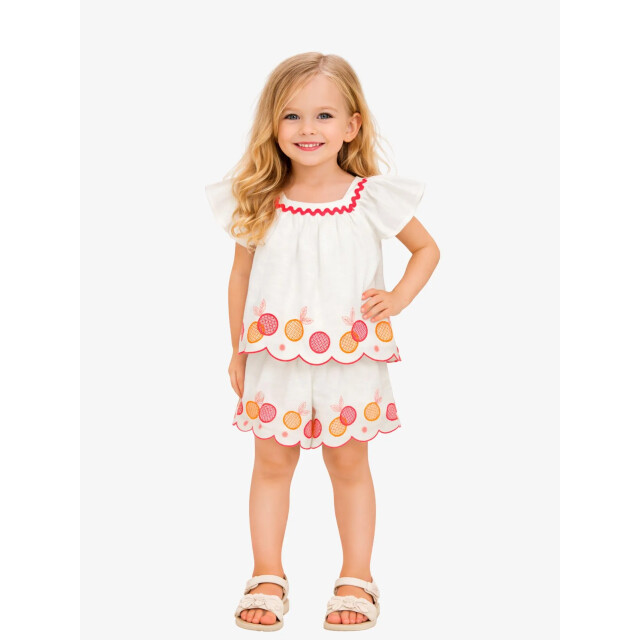 Mayoral Meisjes set top short embroidered wit 1-214-81 large