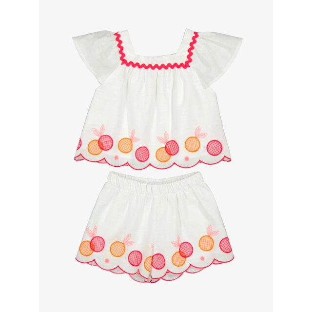 Mayoral Meisjes set top short embroidered wit 1-214-81 large