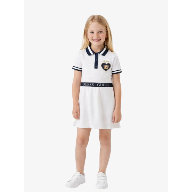 Guess Meisjes jurk polo piquet pure wit K6RK14-K7064-G011 large