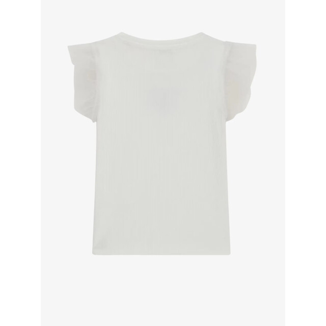 Guess Meisjes t-shirt rib mesh pure wit K6RI12-KCU20-G011 large
