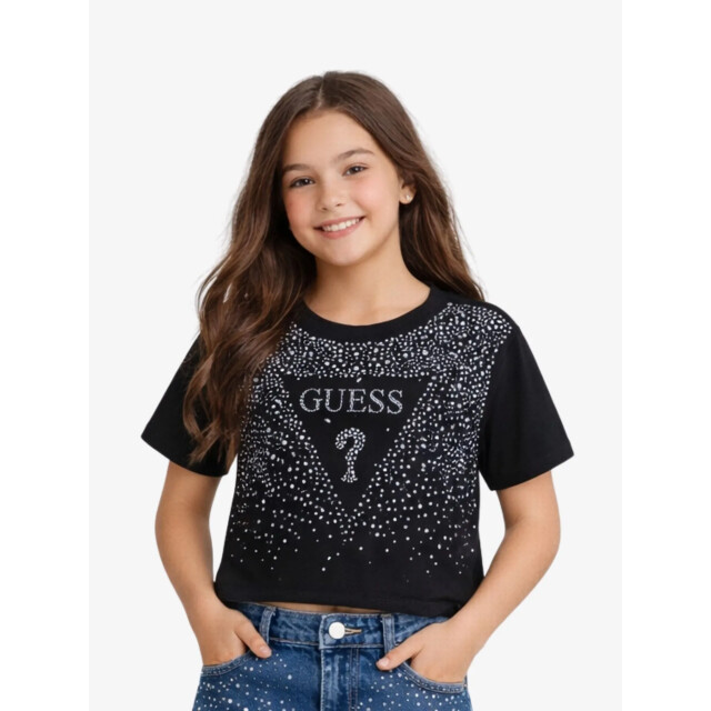 Guess Meisjes t-shirt midi zwart J6RI37-K6YW4-JBLK large