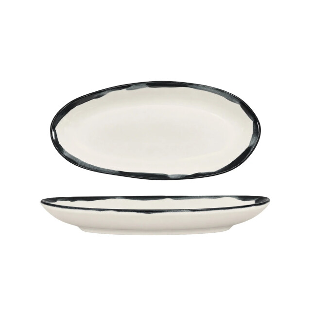 Bonna Serveerschaal lavis black porselein 25x14 cm (380cc) set van 2 3694746 large