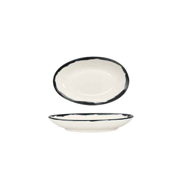 Bonna Serveerschaal lavis black porselein 15x8.5 cm (140cc) set van 2 3694744 large