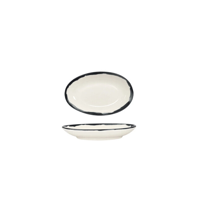 Bonna Serveerschaal lavis black porselein 12x8 cm (80cc) set van 2 3694743 large