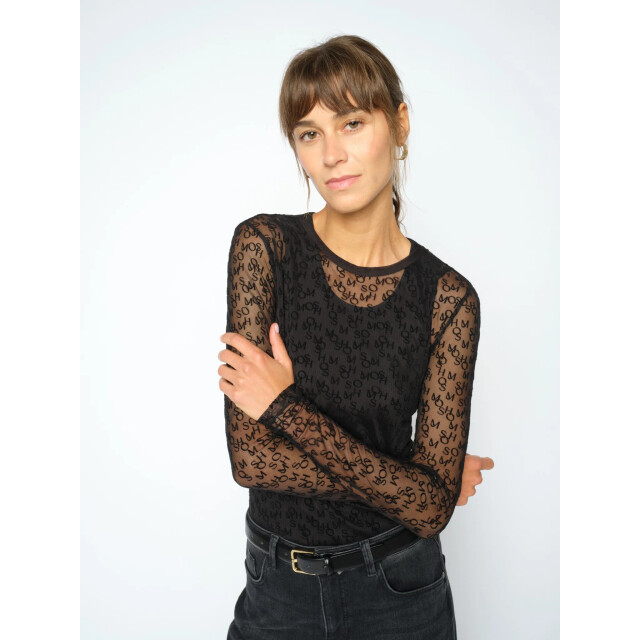 Mos Mosh 176020 801 mmloretta mono mesh blouse black 176020 801 large