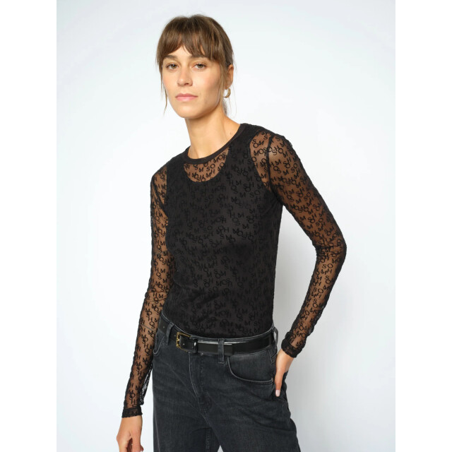 Mos Mosh 176020 801 mmloretta mono mesh blouse black 176020 801 large