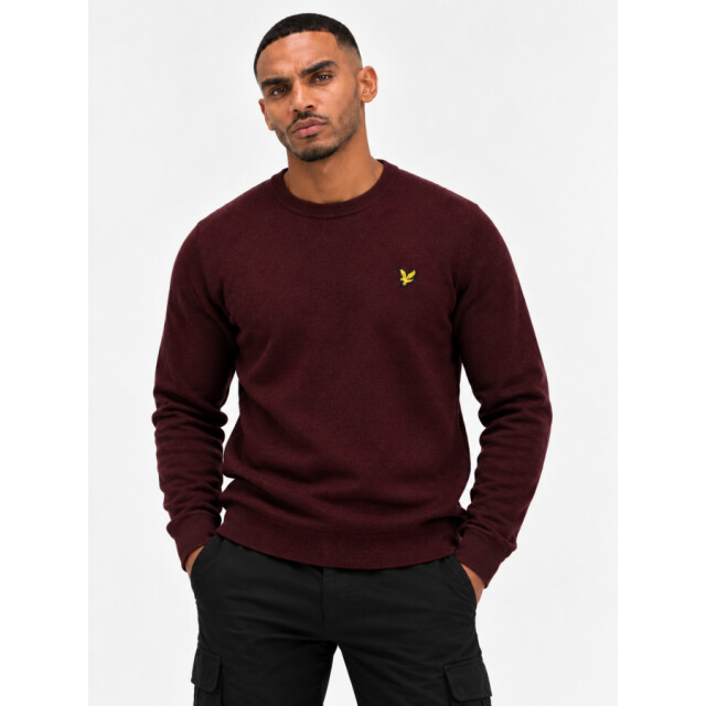 Lyle and Scott Kn2114v lamswool y357 beetrooth marl heren trui Y357 Beetrooth Marl/KN2114V Lamswool large