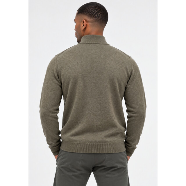 Lyle and Scott Kn2330v y356 half zip heren trui Y356 Khaki/KN2330V large