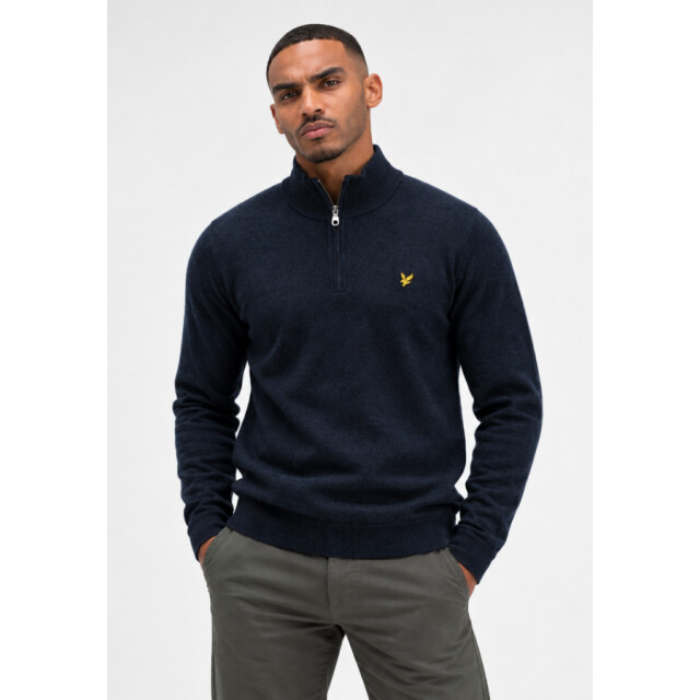 Lyle and Scott Kn2330v yz56 navy - half zip heren trui - Z56 Dark Navy/KN2330V large