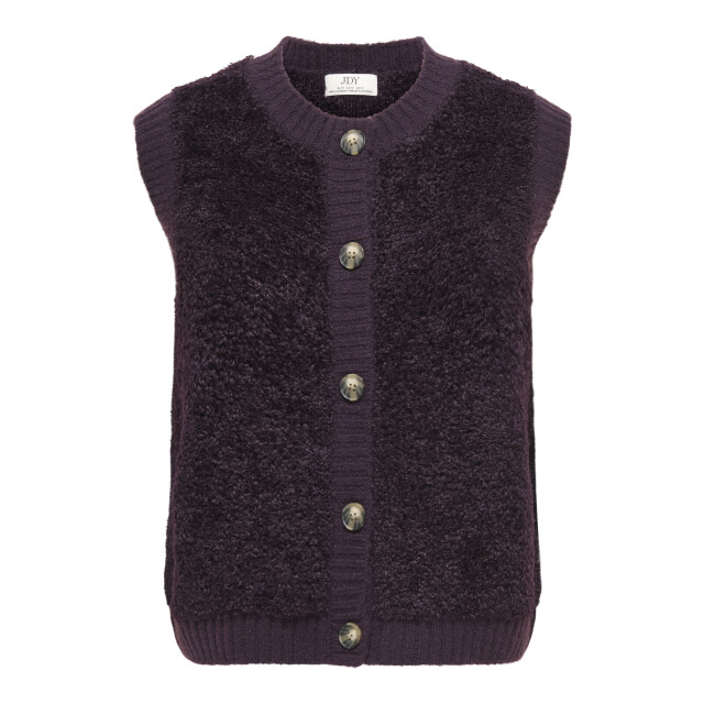 Jacqueline de Yong eira life s/l on button vest knt 15359800 plum perfect 06741.770.0028 large