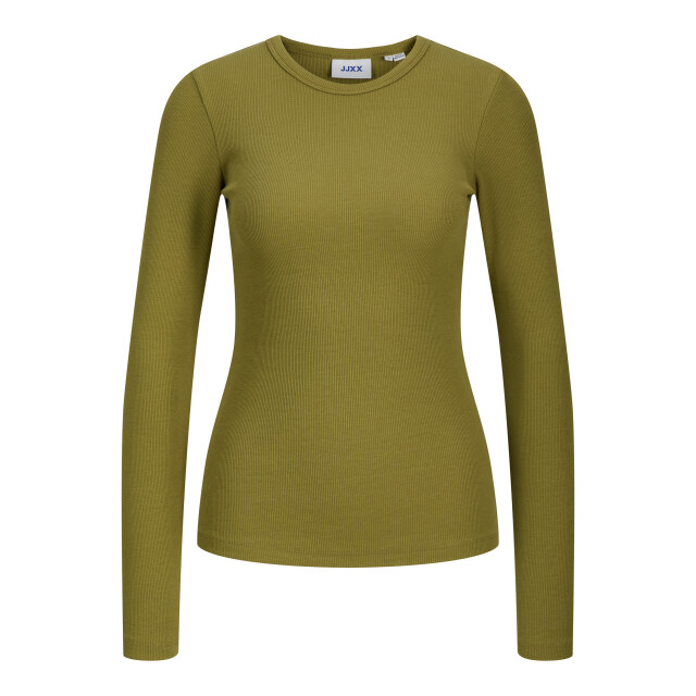 Jack & Jones Jxfreya slim fit ribgebreid t-shirt met lange mouwen 12200404 large