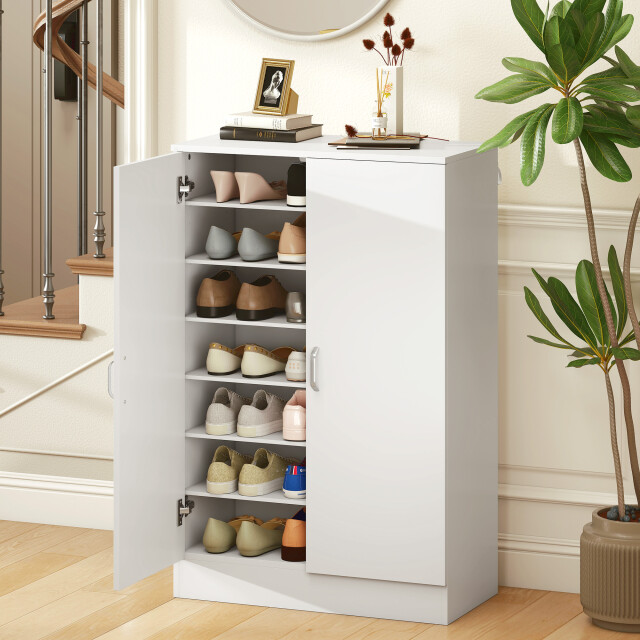 4goodz Grote schoenenkast 7 planken soft-close scharnieren voor 21 paar - 3696104 large