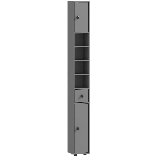 4goodz 180 cm smalle badkamerkast met open vakken en lade en 2 deuren - 3696099 large