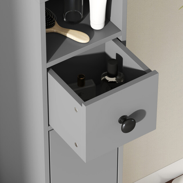 4goodz 180 cm smalle badkamerkast met open vakken en lade en 2 deuren - 3696099 large