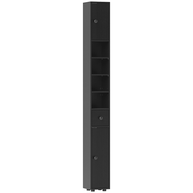 4goodz 180 cm smalle badkamerkast met open vakken en lade en 2 deuren - 3696114 large
