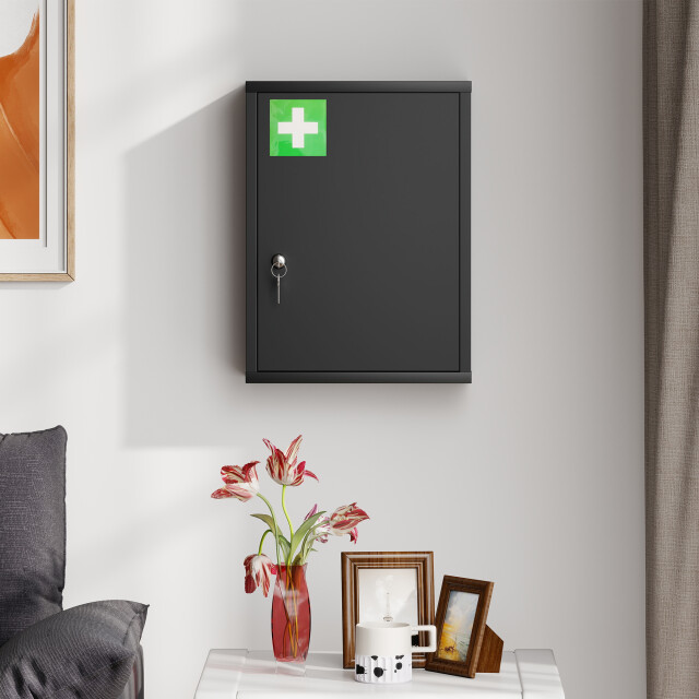 4goodz Medicijnkast voor wandmontage met slot 40x15x53 cm - 3696119 large