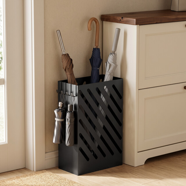4goodz Paraplubak metaal parapluhouder met 4 haken 14x28x41 cm - 3696094 large