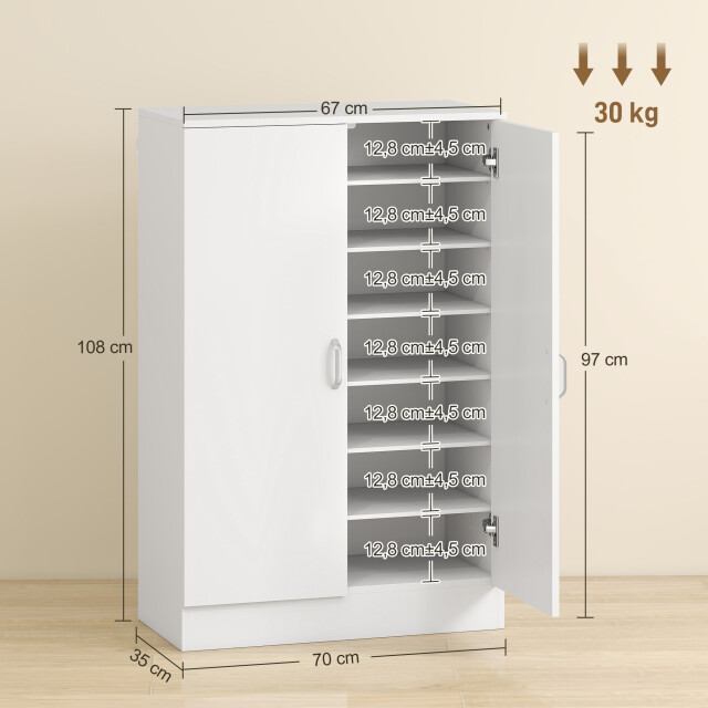 4goodz Grote schoenenkast 7 planken soft-close scharnieren voor 21 paar - 3696104 large