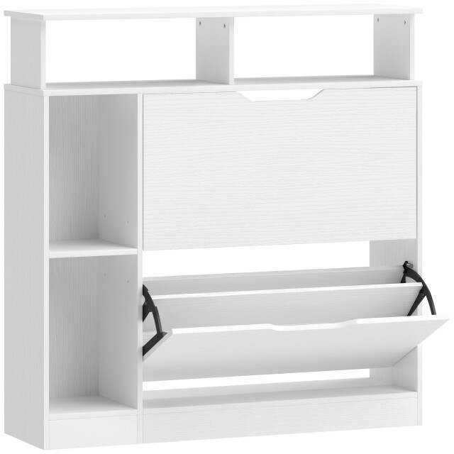 4goodz Schoenenkast met 2 kleppen en open rekken voor 12 paar schoenen - 3696101 large