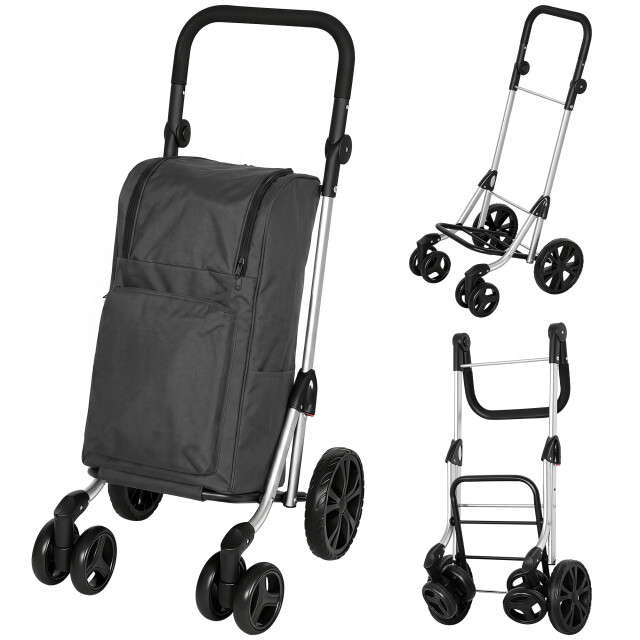 4goodz Boodschappentrolley 46 liter opvouwbare boodschappenwagen met koeltas - 3696093 large
