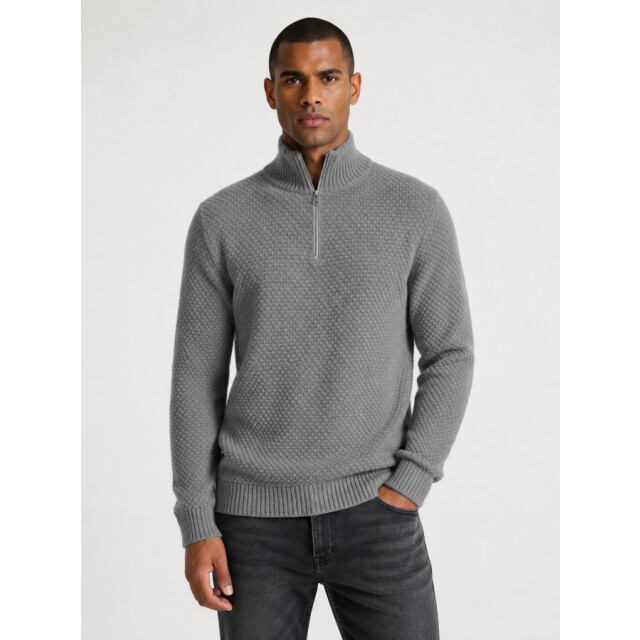 Kronstadt Ks3000015 ksdev half zip 913 lt. grey mix heren trui 913 Lt. Grey  Mix/KS3000015 KSDEV Half Zip large