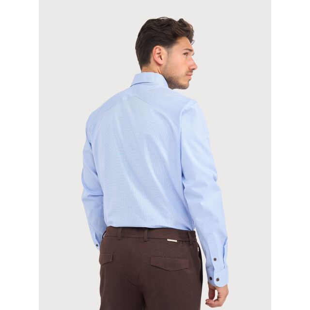 Blue Industry Dessin overhemd met logo | 6211.62-BLUE large