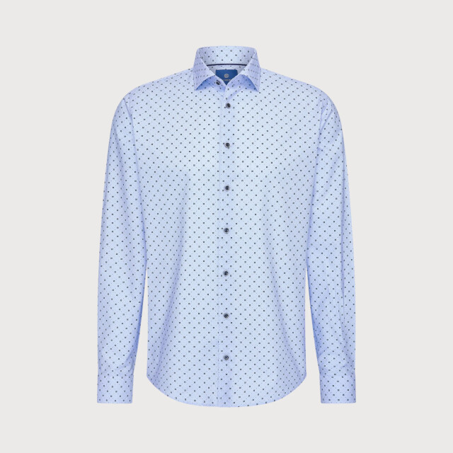 Blue Industry Geometrisch microdessin overhemd | 6205.62-BLUE large