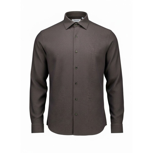 Eton Solid flannel lange mouw overhemden 100015434 100015434 large