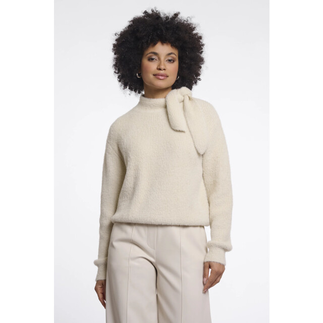 Rino & Pelle Griselda.5002612 rino en pelle pullover with bowtie neckline birch Griselda.5002612 Birch large