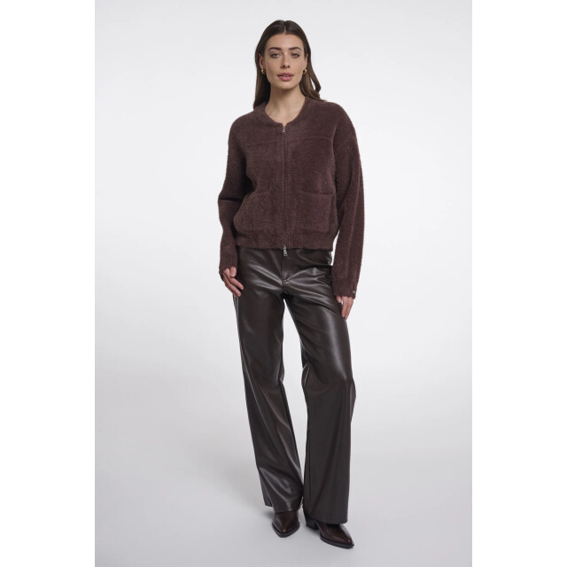 Rino & Pelle Bento.5002612 rino en pelle short cardigan with zipper closure coffee roast Bento.5002612 Coffee roast large