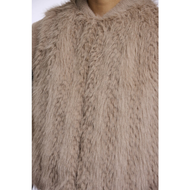 Rino & Pelle Alvita.7002612 rino en pelle faux fur waistcoat with hook & eye closure oat Alvita.7002612 Oat large