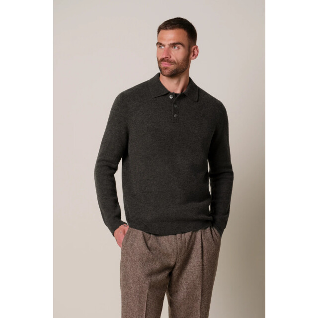 Profuomo Ppxj30041e polo long sleeve dark brown PPXJ30041E large