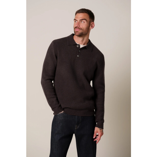 Profuomo Ppxj30041g polo long sleeve aubergine PPXJ30041G large